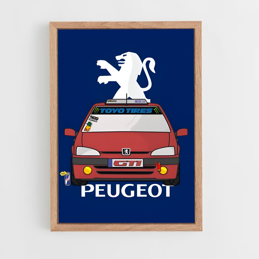 Poster Chat et Moteur – affiche Peugeot (vue 4)